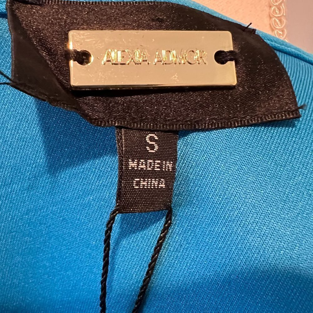 NWT Alexia Admor Blue Justine Sleeveless Dropped Waist mini dress, Size Small - Picture 14 of 16